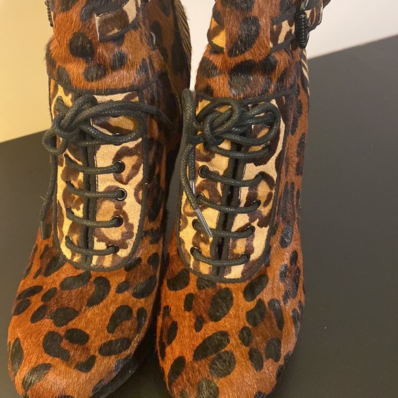 Sam Edelman Mixed Media Printed Platform Booties - Picture 2 of 10